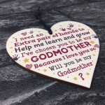 Godmother Godparent Asking Gifts Wooden Heart Baby Shower Gifts