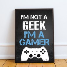 Not A Geek Gaming Sign Funny For Boys Bedroom Gamer Print Wall