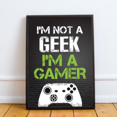 Not A Geek Gamer Gaming Sign For Boys Bedroom Gamer Print