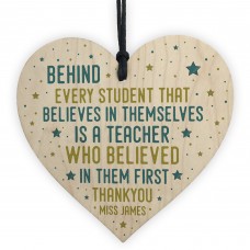 Personalised Gift For Teacher And Assistant Wood Heart Thank You