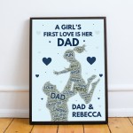 Personalised Dad Daddy Step Dad Framed Print Dad Birthday Gift