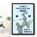 Personalised Dad Daddy Step Dad Framed Print Dad Birthday Gift