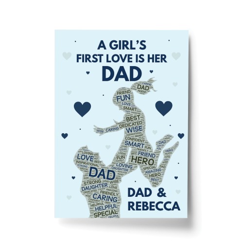 Personalised Dad Daddy Step Dad Print Fathers Day Dad Birthday 