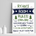 Personalised Boys Bedroom Sign Boys Bedroom Decor Wall Art Gift