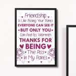 Best Friend Sign Friendship Gift Funny Print Thank You Birthday