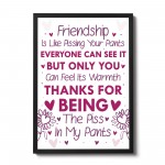 Best Friend Sign Friendship Gift Funny Print Thank You Birthday