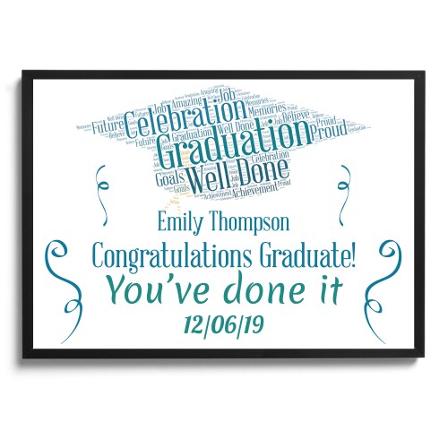 Personalised Congratulations On Your Graduation Frame Print Gift