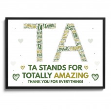 Gift For TA Teaching Assistant Framed Print Thank You Gifts