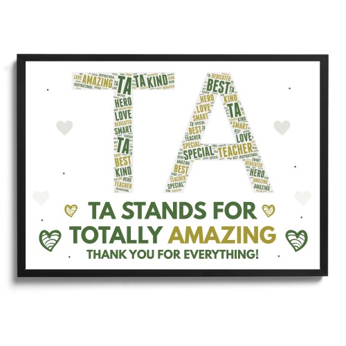 Gift For TA Teaching Assistant Framed Print Thank You Gifts