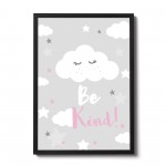 Framed Be Kind Insprirational Nursery Childrens Baby Bedroom 