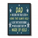 Dad Gifts For Him Framed Print Dad Birthday Gifts Dad Christmas 