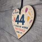 Novelty 44th Birthday Gifts Wood Heart Sign Funny Present