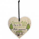 Caravan Rules Novelty Hanging Wooden Heart Caravan Sign Friend