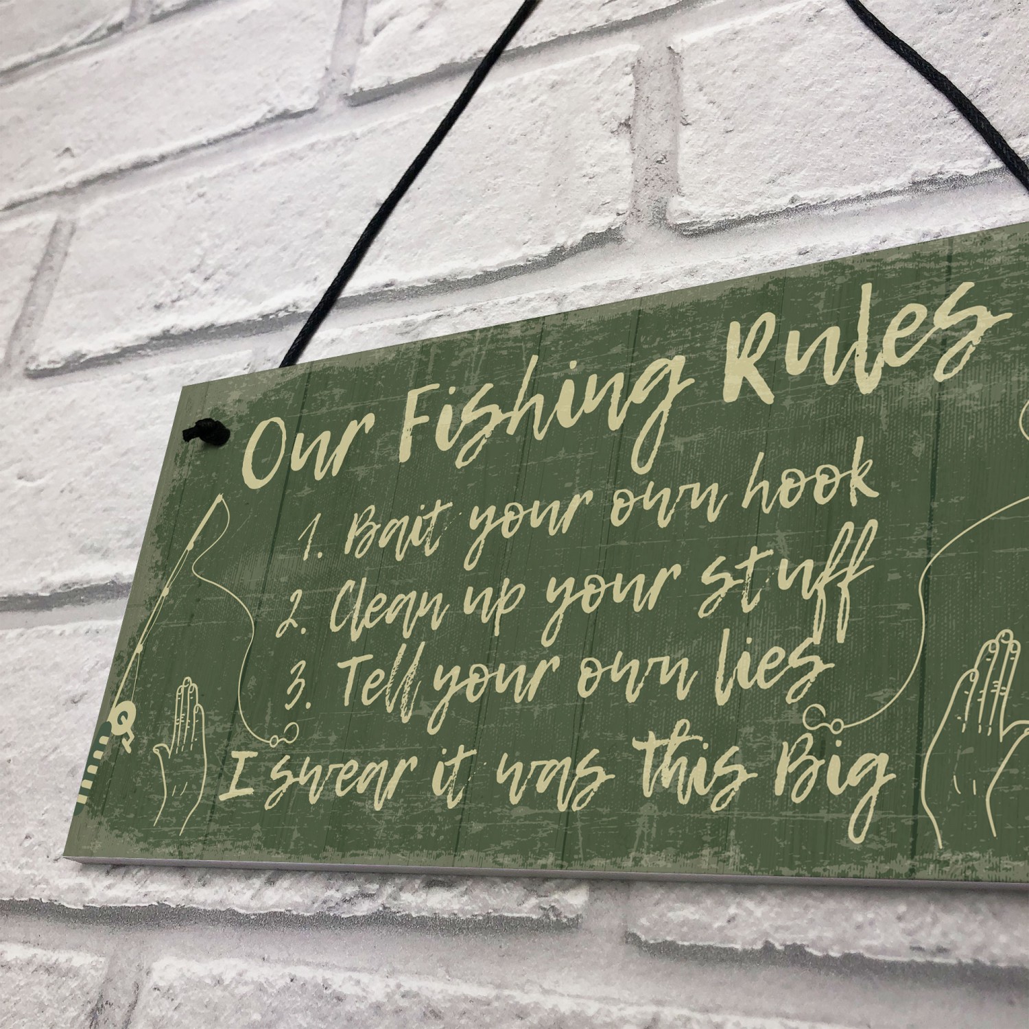 Funny Fishing Gift Fishing Rules Sign Garden Shed Man Cave Plaque Dad Gifts 