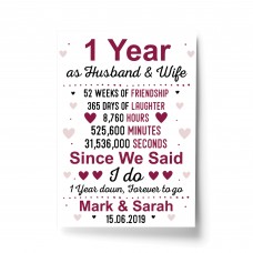 1st Anniversary Gift Personalised 1st Wedding Anniversary Paper 