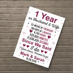 1st Anniversary Gift Personalised 1st Wedding Anniversary Paper 