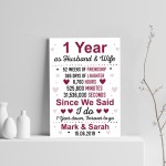 1st Anniversary Gift Personalised 1st Wedding Anniversary Paper 