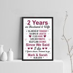 2nd Anniversary Gift Personalised Second Wedding Anniversary