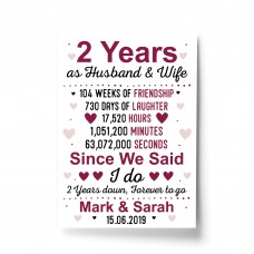 2nd Anniversary Gift Personalised 2nd Wedding Anniversary Gift