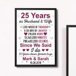 25th Anniversary Gift Personalised 25th Anniversary Husband Wife