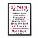 25th Anniversary Gift Personalised 25th Anniversary Husband Wife