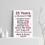 25th Wedding Anniversary Gift Wife Husband Personalised