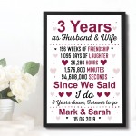 3rd Anniversary Gift Personalised Third Wedding Anniversary Gift