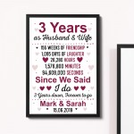 3rd Anniversary Gift Personalised Third Wedding Anniversary Gift