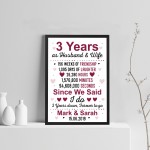 3rd Anniversary Gift Personalised Third Wedding Anniversary Gift