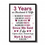 3rd Anniversary Gift Personalised Third Wedding Anniversary Gift