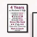 4th Anniversary Gift Personalised 4th Wedding Anniversary Gifts