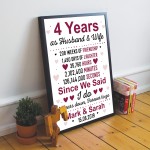 4th Anniversary Gift Personalised 4th Wedding Anniversary Gifts