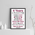 4th Anniversary Gift Personalised 4th Wedding Anniversary Gifts