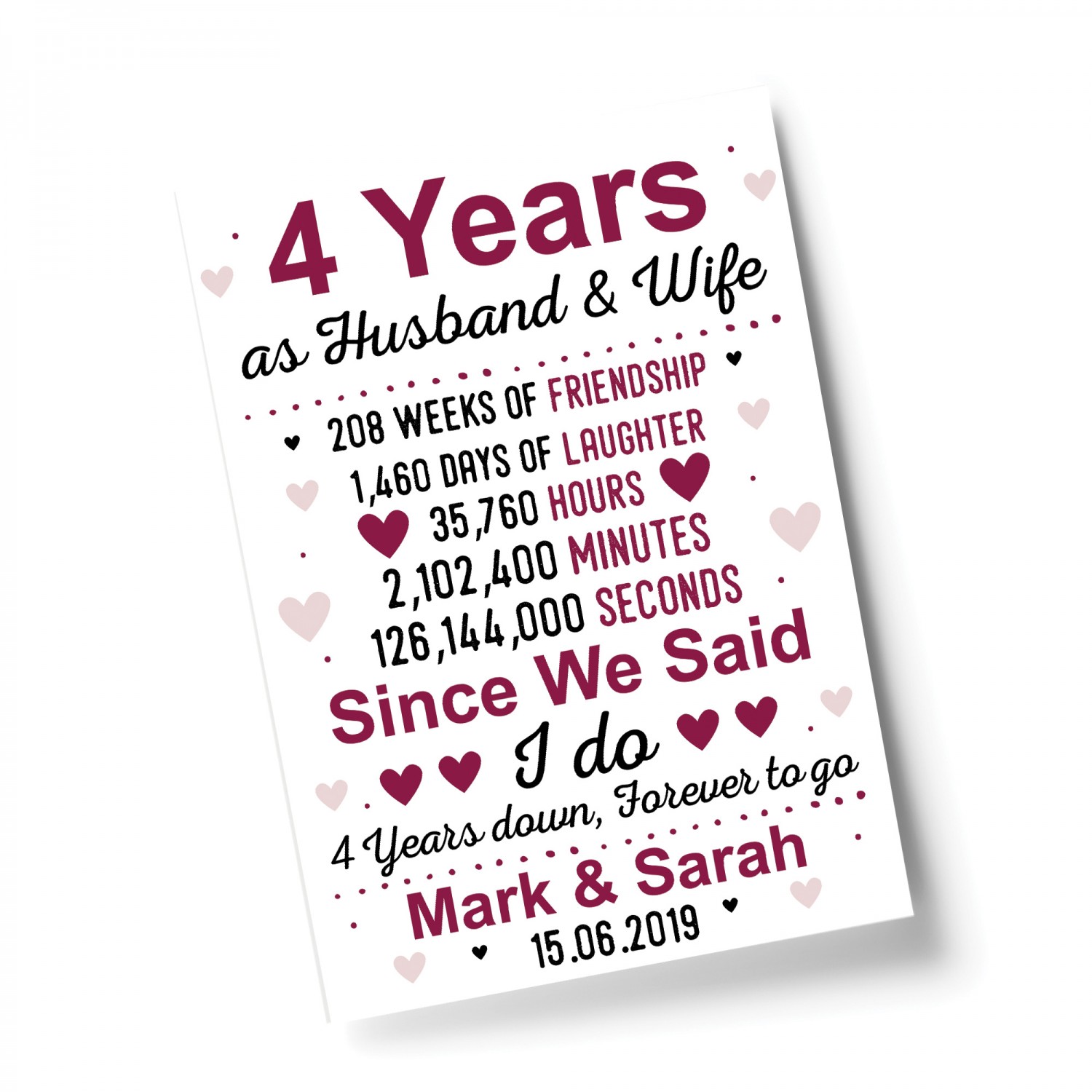 Amazon.com: 55 Year Anniversary Sign Personalized Gift 55th Anniversary  Wedding Present for Wife Husband Couple Him Her - Solid Wood - Made in the  USA : Home & Kitchen