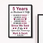 5th Anniversary Gift Personalised 5th Wedding Anniversary Gifts