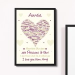 Auntie Poem Gift Word Art Framed Print Birthday Xmas Gift