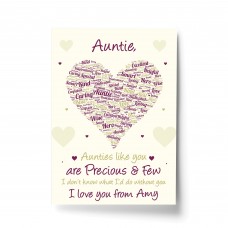 Auntie Poem Word Art Print Birthday Xmas Gift From Niece Nephew