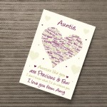 Auntie Poem Word Art Print Birthday Xmas Gift From Niece Nephew