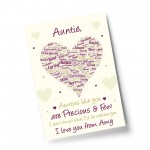 Auntie Poem Word Art Print Birthday Xmas Gift From Niece Nephew