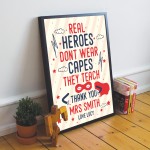 Superhero Personalised Print Thank You Teacher Assistant Leaving