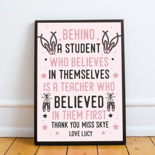 Student Gift For Teacher Framed Print Thank You Teacher Gifts