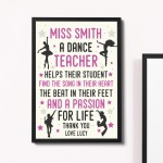 Dance Teacher Gift Framed Print Thank You Teacher Gift Men Women