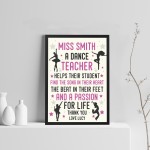 Dance Teacher Gift Framed Print Thank You Teacher Gift Men Women