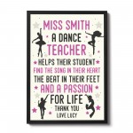 Dance Teacher Gift Framed Print Thank You Teacher Gift Men Women