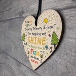 Personalised Thank You Teacher Gift Wood Heart TA Assistant 