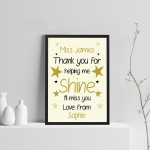 Gift For Teacher Assistant Mentor Personalised Leaving School