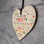 Personalised Teaching Assistant Gift Handmade Wood Heart TA Gift