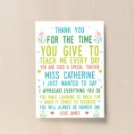 Thank You Poem Personalised Print Best Teacher Assistant Leaving