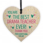 Personalised Best Drama Dance Music Teacher Ever Wood Heart