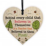 Gift For Teacher Wooden Heart Handmade Thank You Leaving School 